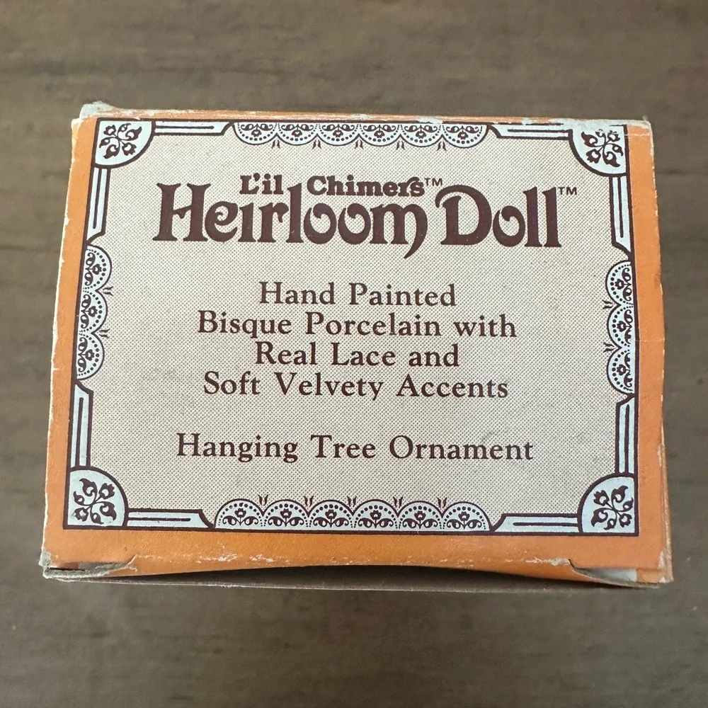 VTG. L’il Chimers Heirloom Doll Handcrafted Porcelain Bell Ornament